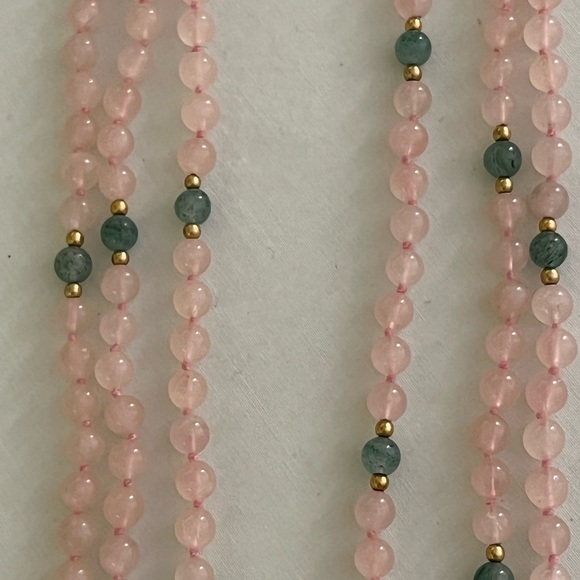 Pink and green jade necklace - Picture 4 of 9